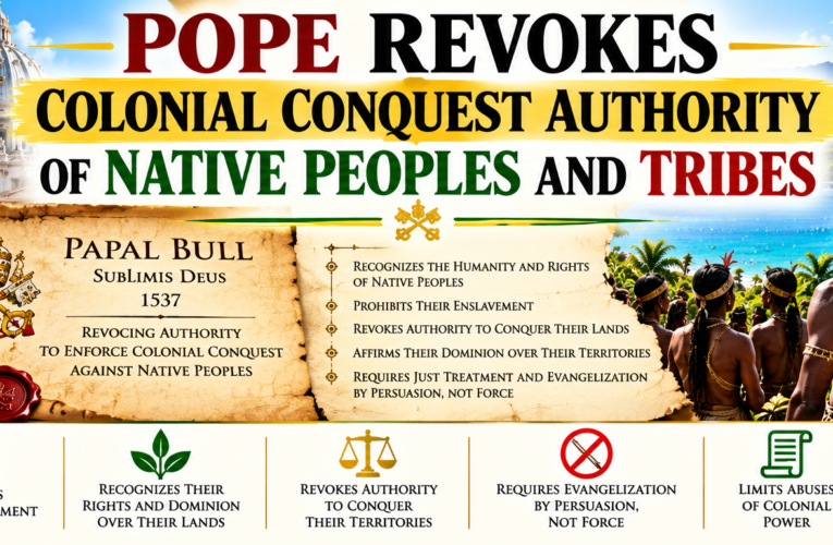 Pope revokes colonial conquest authority of native peoples and tribes – September 30 2026